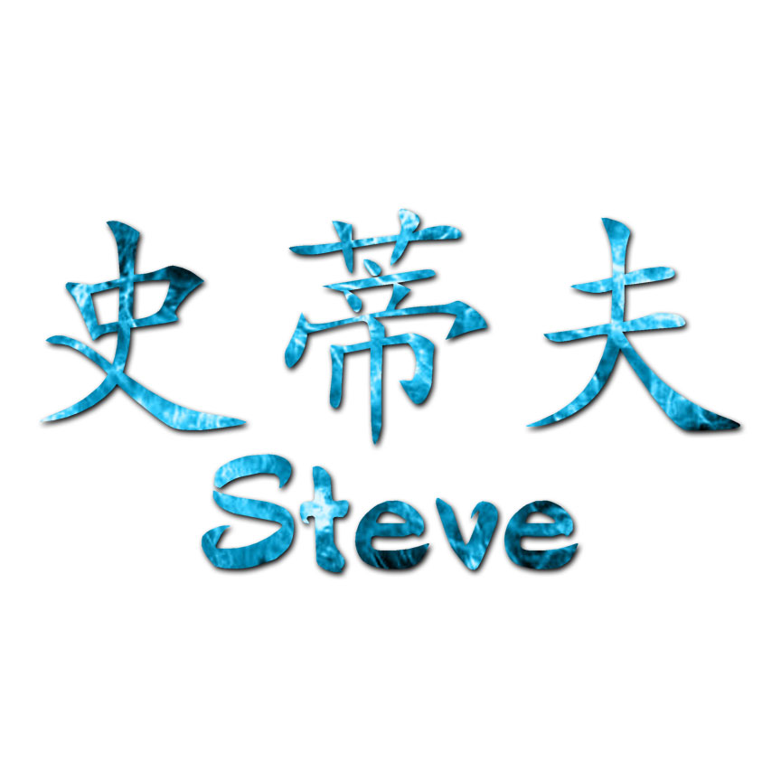 Chinese Symbol Steve Name - Decal Sticker - Multiple Patterns